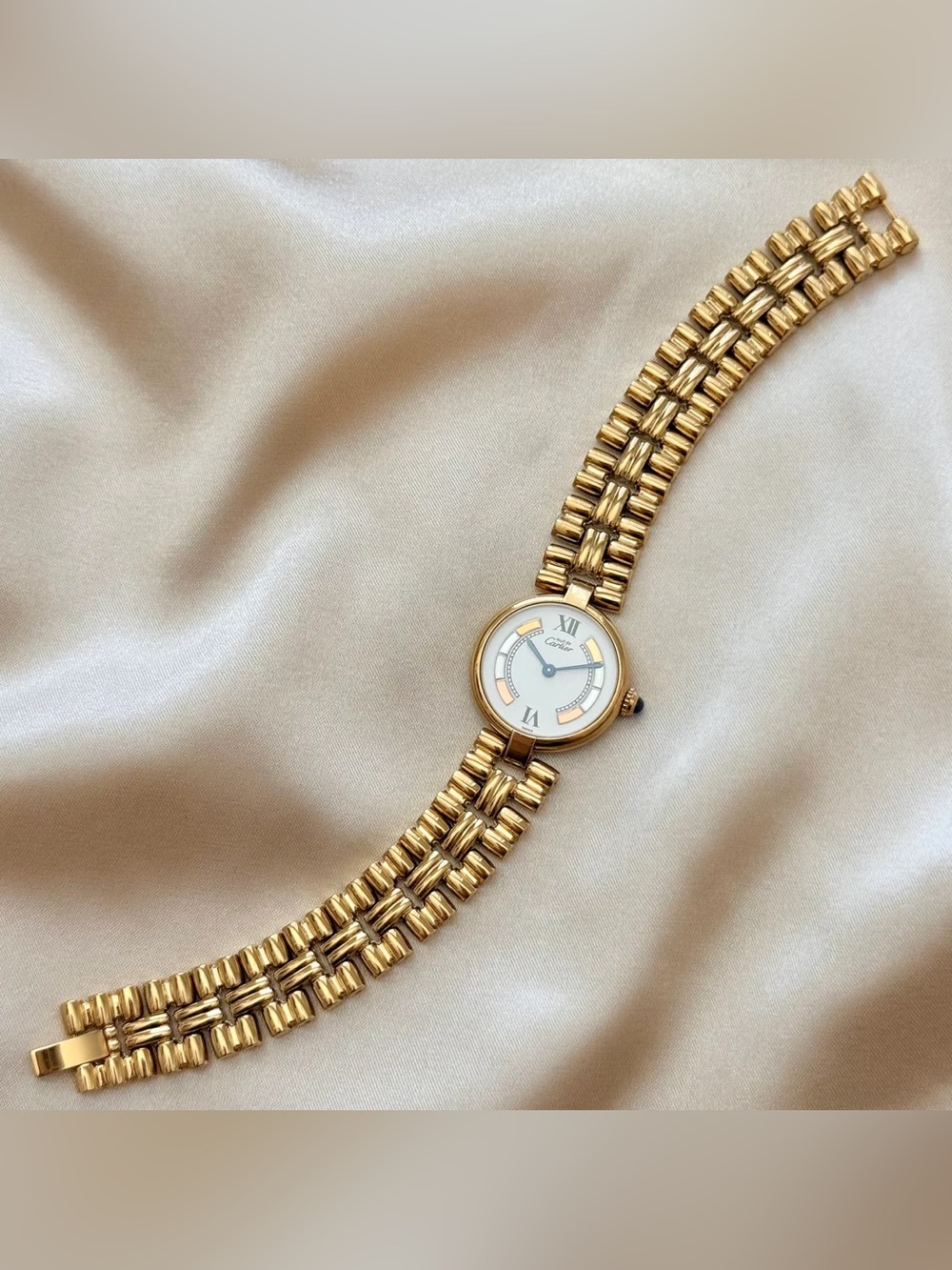 AUTHENTIC RARE VINTAGE CARTIER GOLD WATCH - WITH BOX - Picture 4 of 8